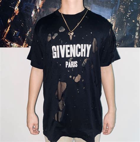 givenchy destroyed t shirt mens|givenchy t shirt with holes.